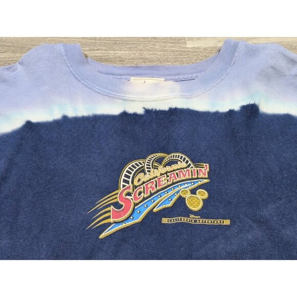 Disneyland California Screamin Adult Large Shirt Blue Tie Dye Vintage Y2K - Picture 3 of 9